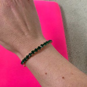 NWOT J Crew Factory Green Crystal Bolo Bracelet